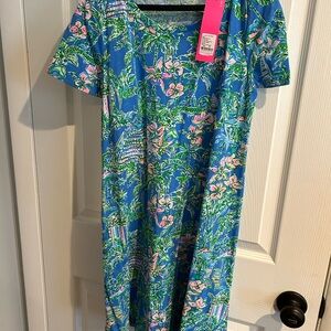 Lilly Pulitzer Blue and Green Floral Dress